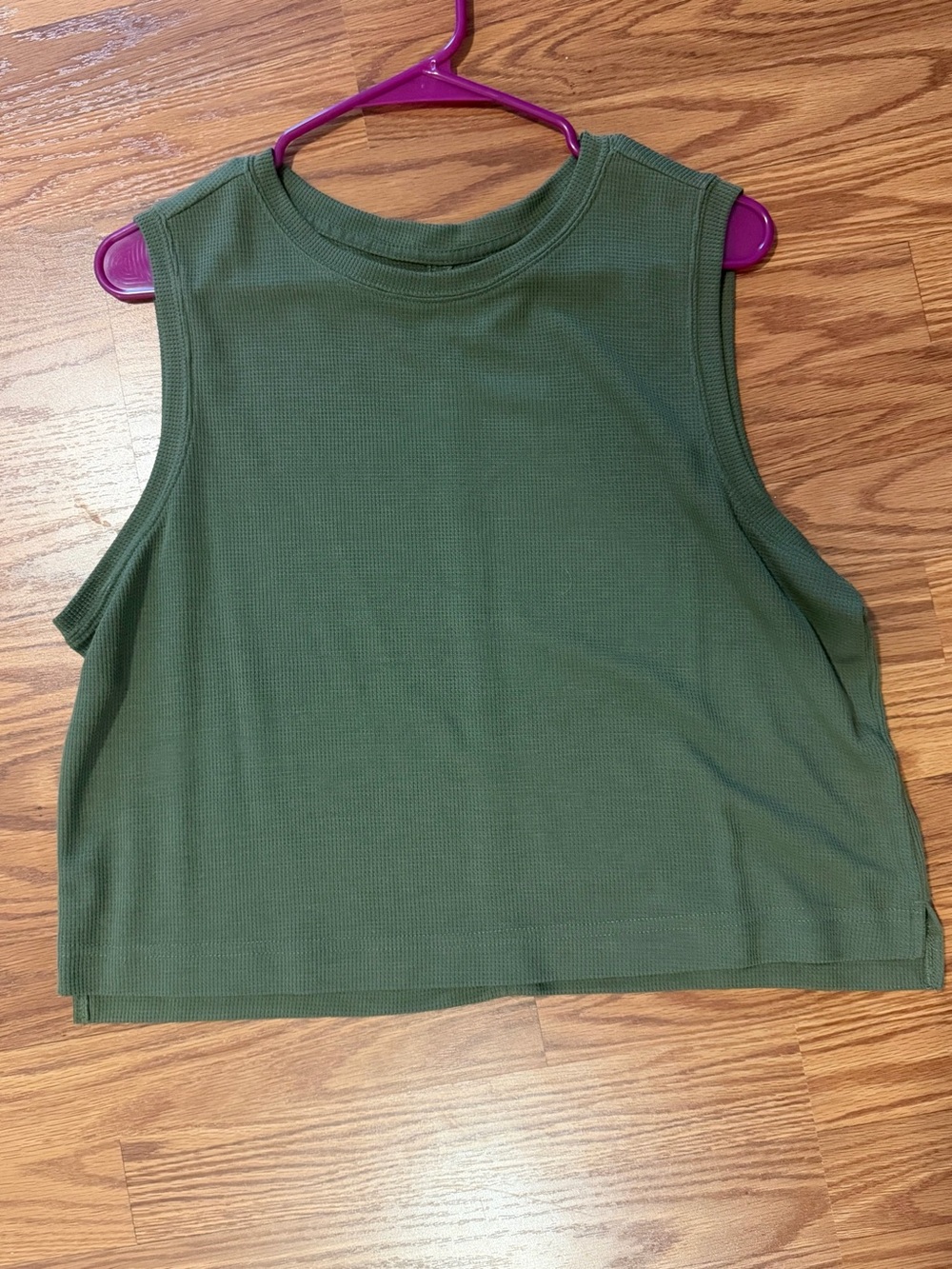 all in motion Olive Ribbed Sleeveless Crop Tank